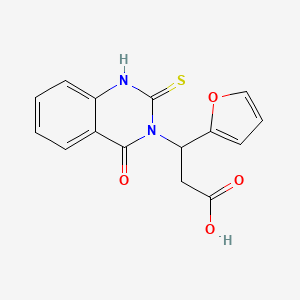 molecular formula C15H12N2O4S B14099328 3-(furan-2-yl)-3-(4-oxo-2-thioxo-1,4-dihydroquinazolin-3(2H)-yl)propanoic acid 