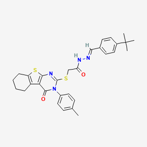 N'-[(E)-(4-tert-butylphenyl)methylidene]-2-{[3-(4-methylphenyl)-4-oxo-3,4,5,6,7,8-hexahydro[1]benzothieno[2,3-d]pyrimidin-2-yl]sulfanyl}acetohydrazide