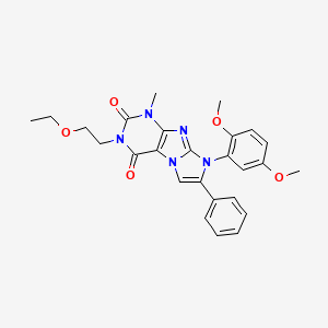 molecular formula C26H27N5O5 B14099375 8-(2,5-dimethoxyphenyl)-3-(2-ethoxyethyl)-1-methyl-7-phenyl-1H-imidazo[2,1-f]purine-2,4(3H,8H)-dione 