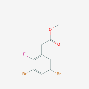 molecular formula C10H9Br2FO2 B1409940 Ethyl 3,5-dibromo-2-fluorophenylacetate CAS No. 1803817-32-4