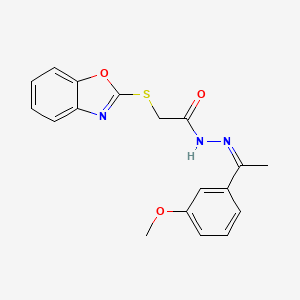 2-(1,3-benzoxazol-2-ylsulfanyl)-N'-[(1Z)-1-(3-methoxyphenyl)ethylidene]acetohydrazide