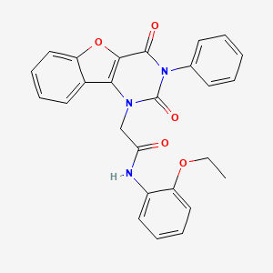 molecular formula C26H21N3O5 B14099436 2-(2,4-dioxo-3-phenyl-3,4-dihydrobenzofuro[3,2-d]pyrimidin-1(2H)-yl)-N-(2-ethoxyphenyl)acetamide 