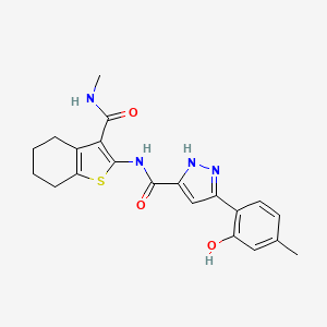 molecular formula C21H22N4O3S B14099441 5-(2-hydroxy-4-methylphenyl)-N-[3-(methylcarbamoyl)-4,5,6,7-tetrahydro-1-benzothiophen-2-yl]-1H-pyrazole-3-carboxamide 