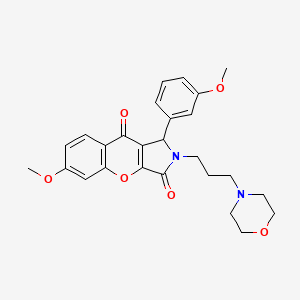 molecular formula C26H28N2O6 B14099458 6-Methoxy-1-(3-methoxyphenyl)-2-[3-(morpholin-4-yl)propyl]-1,2-dihydrochromeno[2,3-c]pyrrole-3,9-dione 