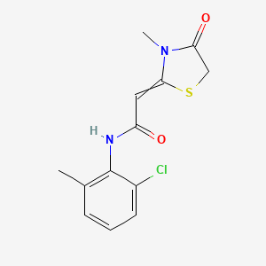 molecular formula C13H13ClN2O2S B14099460 N-(2-chloro-6-methylphenyl)-2-(3-methyl-4-oxo-1,3-thiazolidin-2-ylidene)acetamide 