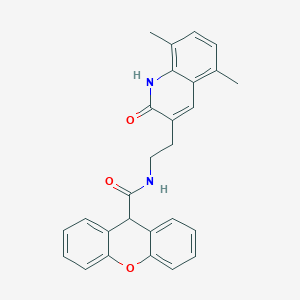 molecular formula C27H24N2O3 B14099472 N-[2-(5,8-dimethyl-2-oxo-1H-quinolin-3-yl)ethyl]-9H-xanthene-9-carboxamide 