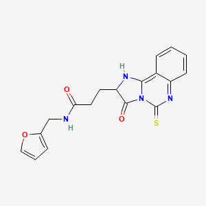 N-[(furan-2-yl)methyl]-3-{3-oxo-5-sulfanylidene-2H,3H,5H,6H-imidazo[1,2-c]quinazolin-2-yl}propanamide