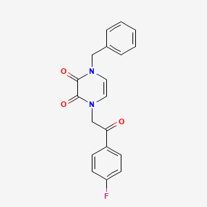 molecular formula C19H15FN2O3 B14099484 1-Benzyl-4-[2-(4-fluorophenyl)-2-oxoethyl]pyrazine-2,3-dione 