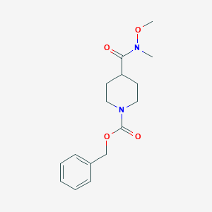 molecular formula C16H22N2O4 B140995 4-[甲氧基(甲基)氨基甲酰基]哌啶-1-甲酸苄酯 CAS No. 148148-48-5