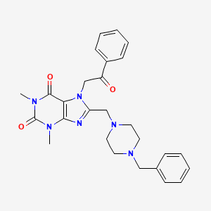 8-[(4-Benzylpiperazin-1-yl)methyl]-1,3-dimethyl-7-phenacylpurine-2,6-dione