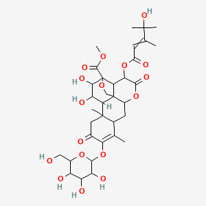 Methyl 15,16-dihydroxy-3-(4-hydroxy-3,4-dimethylpent-2-enoyl)oxy-9,13-dimethyl-4,11-dioxo-10-[3,4,5-trihydroxy-6-(hydroxymethyl)oxan-2-yl]oxy-5,18-dioxapentacyclo[12.5.0.01,6.02,17.08,13]nonadec-9-ene-17-carboxylate