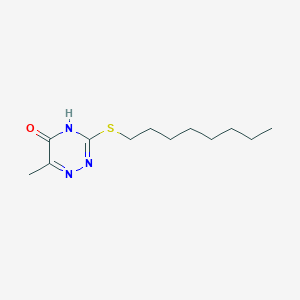 molecular formula C12H21N3OS B14099539 6-Methyl-3-(octylsulfanyl)-1,2,4-triazin-5-ol 