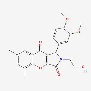 1-(3,4-Dimethoxyphenyl)-2-(2-hydroxyethyl)-5,7-dimethyl-1,2-dihydrochromeno[2,3-c]pyrrole-3,9-dione