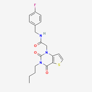 molecular formula C19H20FN3O3S B14099562 2-(3-butyl-2,4-dioxo-3,4-dihydrothieno[3,2-d]pyrimidin-1(2H)-yl)-N-(4-fluorobenzyl)acetamide 