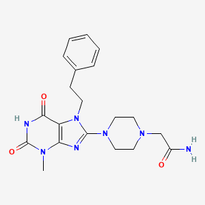 2-{4-[6-hydroxy-3-methyl-2-oxo-7-(2-phenylethyl)-3,7-dihydro-2H-purin-8-yl]piperazin-1-yl}acetamide