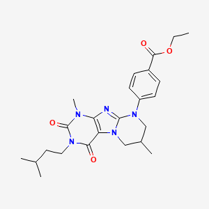 ethyl 4-[1,7-dimethyl-3-(3-methylbutyl)-2,4-dioxo-1,2,3,4,7,8-hexahydropyrimido[2,1-f]purin-9(6H)-yl]benzoate