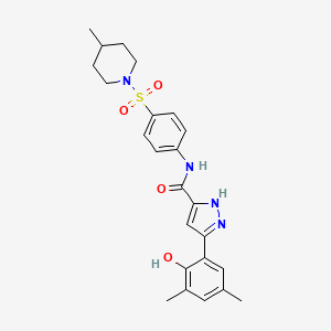 5-(2-hydroxy-3,5-dimethylphenyl)-N-{4-[(4-methylpiperidin-1-yl)sulfonyl]phenyl}-1H-pyrazole-3-carboxamide