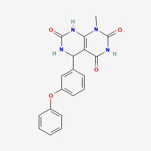 molecular formula C19H16N4O4 B14099616 5-hydroxy-8-methyl-4-(3-phenoxyphenyl)-4,8-dihydropyrimido[4,5-d]pyrimidine-2,7(1H,3H)-dione 