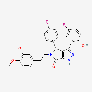 5-[2-(3,4-dimethoxyphenyl)ethyl]-3-(5-fluoro-2-hydroxyphenyl)-4-(4-fluorophenyl)-4,5-dihydropyrrolo[3,4-c]pyrazol-6(2H)-one