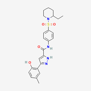 N-{4-[(2-ethylpiperidin-1-yl)sulfonyl]phenyl}-5-(2-hydroxy-5-methylphenyl)-1H-pyrazole-3-carboxamide