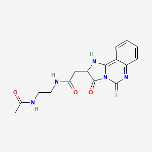 N-(2-acetamidoethyl)-2-{3-oxo-5-sulfanylidene-2H,3H,5H,6H-imidazo[1,2-c]quinazolin-2-yl}acetamide