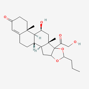 molecular formula C25H36O6 B14099674 (1S,2S,9S,11S,12S,13R)-11-hydroxy-8-(2-hydroxyacetyl)-9,13-dimethyl-6-propyl-5,7-dioxapentacyclo[10.8.0.02,9.04,8.013,18]icos-17-en-16-one 