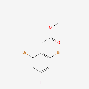 molecular formula C10H9Br2FO2 B1409969 Ethyl 2,6-dibromo-4-fluorophenylacetate CAS No. 1806307-48-1