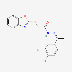 2-(1,3-benzoxazol-2-ylsulfanyl)-N'-[(1Z)-1-(3,4-dichlorophenyl)ethylidene]acetohydrazide