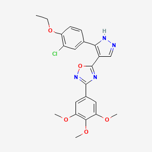 5-(3-(3-chloro-4-ethoxyphenyl)-1H-pyrazol-4-yl)-3-(3,4,5-trimethoxyphenyl)-1,2,4-oxadiazole