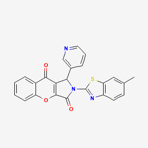 molecular formula C24H15N3O3S B14099716 2-(6-Methyl-1,3-benzothiazol-2-yl)-1-(pyridin-3-yl)-1,2-dihydrochromeno[2,3-c]pyrrole-3,9-dione 