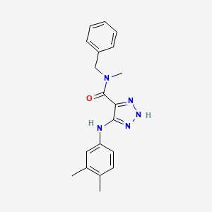 molecular formula C19H21N5O B14099718 N-benzyl-5-((3,4-dimethylphenyl)amino)-N-methyl-1H-1,2,3-triazole-4-carboxamide 