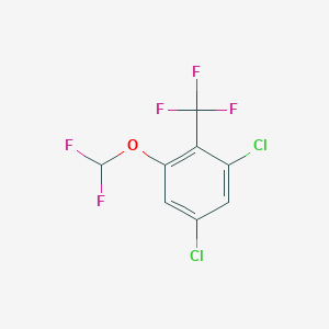 molecular formula C8H3Cl2F5O B1409974 2,4-Dichloro-6-(difluoromethoxy)benzotrifluoride CAS No. 1806349-66-5