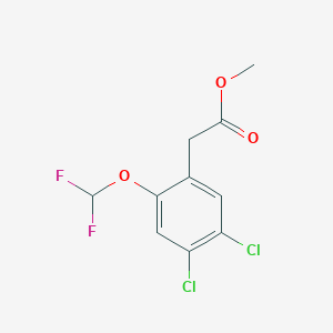 molecular formula C10H8Cl2F2O3 B1409977 Methyl 4,5-dichloro-2-(difluoromethoxy)-phenylacetate CAS No. 1807060-76-9