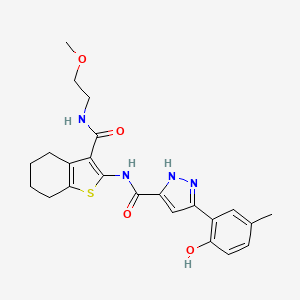 5-(2-hydroxy-5-methylphenyl)-N-{3-[(2-methoxyethyl)carbamoyl]-4,5,6,7-tetrahydro-1-benzothiophen-2-yl}-1H-pyrazole-3-carboxamide