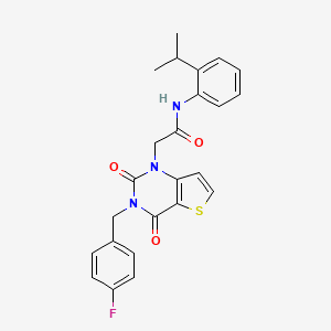 molecular formula C24H22FN3O3S B14099796 2-[3-(4-fluorobenzyl)-2,4-dioxo-3,4-dihydrothieno[3,2-d]pyrimidin-1(2H)-yl]-N-[2-(propan-2-yl)phenyl]acetamide 