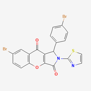 molecular formula C20H10Br2N2O3S B14099799 7-Bromo-1-(4-bromophenyl)-2-(1,3-thiazol-2-yl)-1,2-dihydrochromeno[2,3-c]pyrrole-3,9-dione 