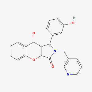 molecular formula C23H16N2O4 B14099844 1-(3-Hydroxyphenyl)-2-(pyridin-3-ylmethyl)-1,2-dihydrochromeno[2,3-c]pyrrole-3,9-dione 