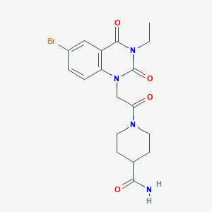 molecular formula C18H21BrN4O4 B14099861 1-[(6-bromo-3-ethyl-2,4-dioxo-3,4-dihydroquinazolin-1(2H)-yl)acetyl]piperidine-4-carboxamide 