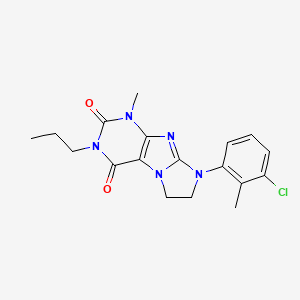 molecular formula C18H20ClN5O2 B14099864 6-(3-Chloro-2-methylphenyl)-4-methyl-2-propyl-7,8-dihydropurino[7,8-a]imidazole-1,3-dione 