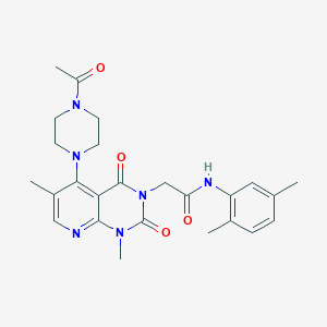 molecular formula C25H30N6O4 B14099880 2-(5-(4-acetylpiperazin-1-yl)-1,6-dimethyl-2,4-dioxo-1,2-dihydropyrido[2,3-d]pyrimidin-3(4H)-yl)-N-(2,5-dimethylphenyl)acetamide 