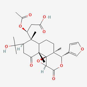 (3S)-3-acetyloxy-3-[(1R,2R,5R,6R,10S,11S,14S)-11-(furan-3-yl)-5-(2-hydroxypropan-2-yl)-2,6,10-trimethyl-3,13-dioxo-12,15-dioxatetracyclo[8.5.0.01,14.02,7]pentadecan-6-yl]propanoic acid