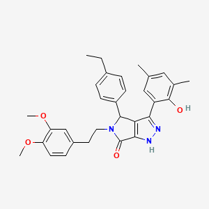 5-[2-(3,4-dimethoxyphenyl)ethyl]-4-(4-ethylphenyl)-3-(2-hydroxy-3,5-dimethylphenyl)-4,5-dihydropyrrolo[3,4-c]pyrazol-6(2H)-one