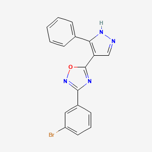 molecular formula C17H11BrN4O B14099899 3-(3-bromophenyl)-5-(3-phenyl-1H-pyrazol-4-yl)-1,2,4-oxadiazole 