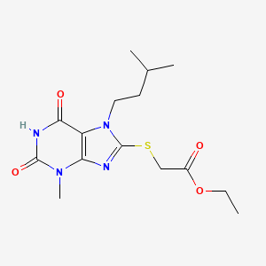 ethyl {[3-methyl-7-(3-methylbutyl)-2,6-dioxo-2,3,6,7-tetrahydro-1H-purin-8-yl]sulfanyl}acetate