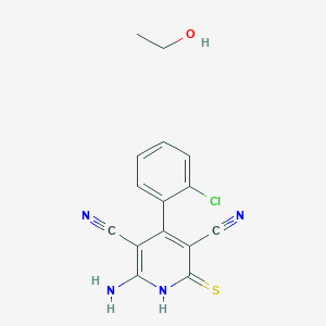 molecular formula C15H13ClN4OS B14099925 2-amino-4-(2-chlorophenyl)-6-sulfanylidene-1H-pyridine-3,5-dicarbonitrile;ethanol 