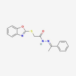 2-(1,3-benzoxazol-2-ylsulfanyl)-N'-[(1E)-1-phenylethylidene]acetohydrazide