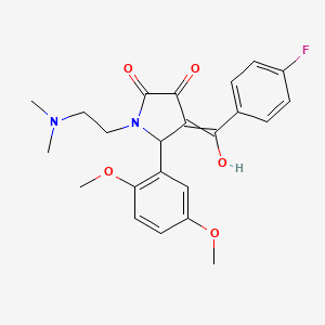 molecular formula C23H25FN2O5 B14099944 5-(2,5-Dimethoxyphenyl)-1-[2-(dimethylamino)ethyl]-4-[(4-fluorophenyl)hydroxymethylene]-2,3-pyrrolidinedione CAS No. 1104237-39-9