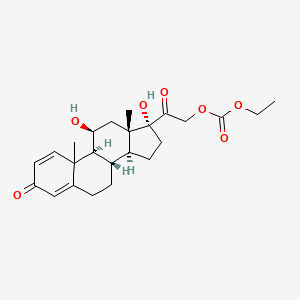 molecular formula C24H32O7 B14099973 [2-[(8S,9S,11S,13S,14S,17R)-11,17-dihydroxy-10,13-dimethyl-3-oxo-7,8,9,11,12,14,15,16-octahydro-6H-cyclopenta[a]phenanthren-17-yl]-2-oxoethyl] ethyl carbonate 