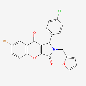 molecular formula C22H13BrClNO4 B14099980 7-Bromo-1-(4-chlorophenyl)-2-(furan-2-ylmethyl)-1,2-dihydrochromeno[2,3-c]pyrrole-3,9-dione 