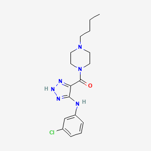 molecular formula C17H23ClN6O B14100048 (4-butylpiperazin-1-yl)(5-((3-chlorophenyl)amino)-1H-1,2,3-triazol-4-yl)methanone 